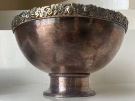 Schale aus gehämmertem Silberblech D 22cm
