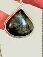 Collier Labradorite , Pendentif Goutte d'Eau