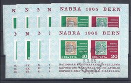 1965 10 x Block NABRA Briefmarkenausstellung BERN Ersttag