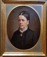 Antikes Ölgemälde Portrait einer Dame signiert gerahmt