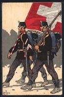 Carl Moos: Grenzbesetzung 1914, Fahnentr