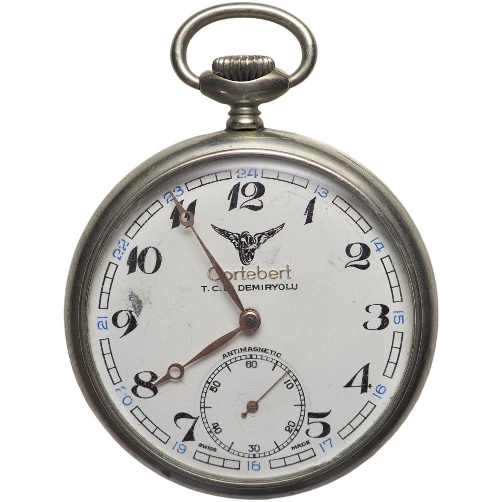 Cortébert Orologi: Russische Eisenbahner-Taschenuhr Cortebert – Usato da Liestal venduto da fibonaccis