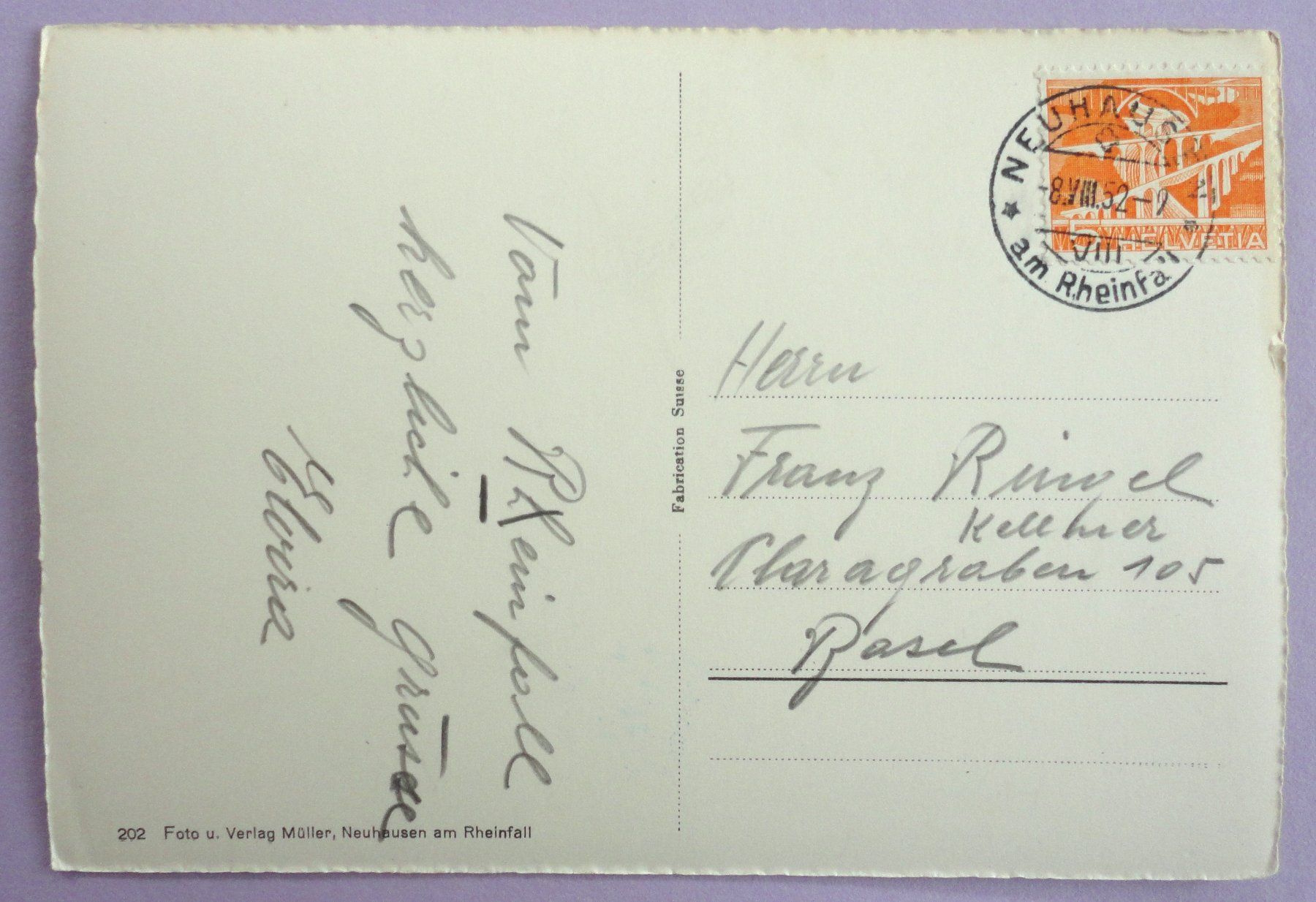 Cartoline postali: Rheinfall b. Neuhausen – Usato da Fétigny venduto da Billy2miny 1
