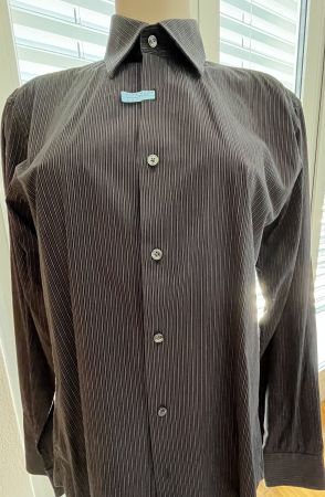 Hemd von Hugo Boss, Gr. 39, schwarz mit Streifen