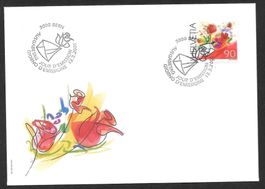 FDC 1019 Sondermarke Glückwünsche ET 13.3.2001