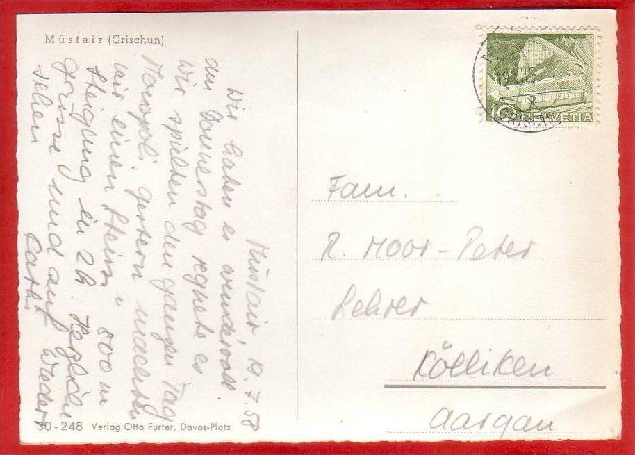 Cartoline postali: MÜSTAIR, KÜHE, GROSSFORMAT – Usato da Grüningen venduto da Kartenlaube 1