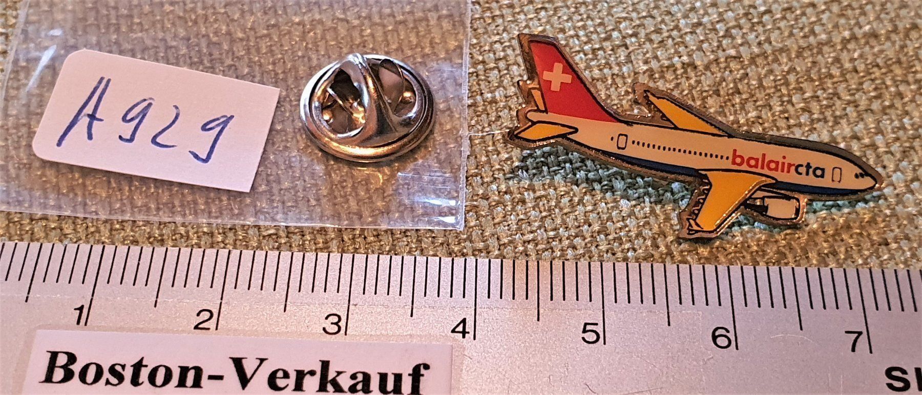 Placchette & Badge: A929 - Pin Balair cta Flugzeug Schweiz – Usato da Reinach BL venduto da Boston-Verkauf 2