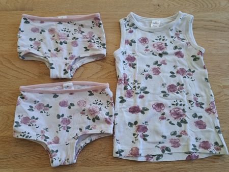 Topomini Set Unterwäsche/Top Gr. 86/92 mit Rosenmuster🌸