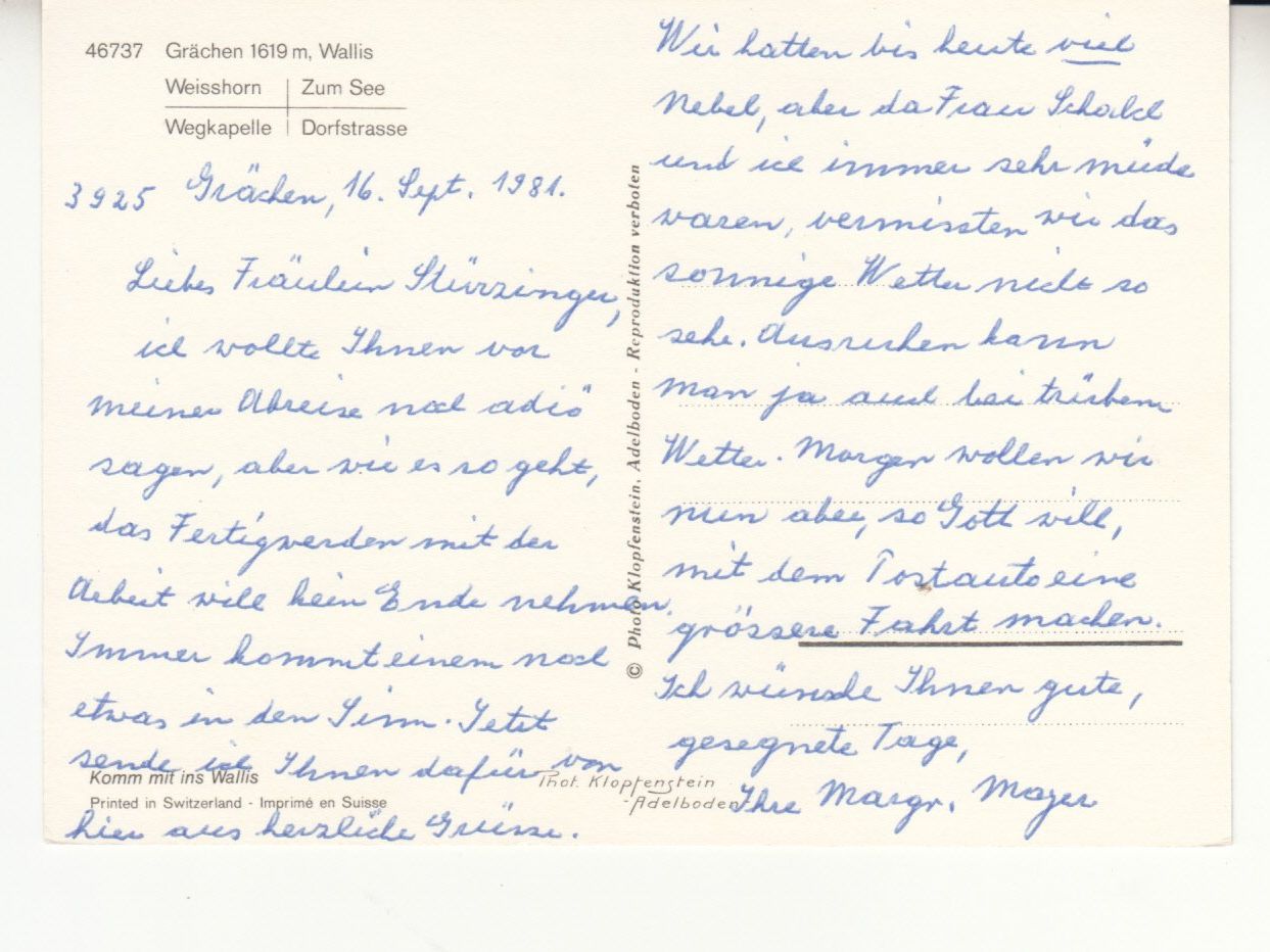 Cartoline postali: Grächen 1981 – Usato da Bürglen TG venduto da StampGraf 1