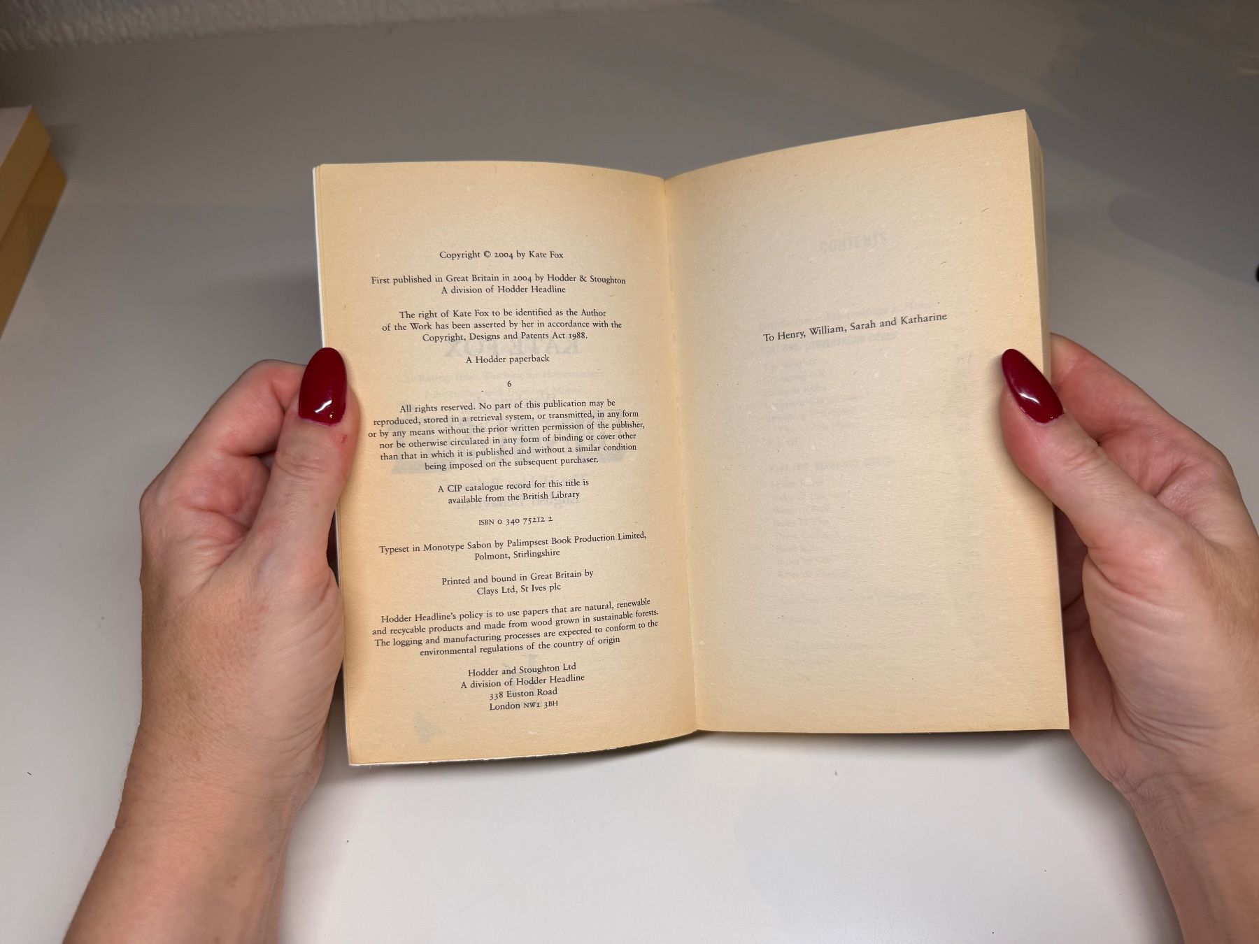 Libri: NOVEL: Kate Fox, Watching the English – Usato da Grosswangen venduto da English_books 2