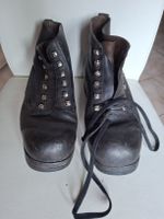 Antike Schweizer Armee Militär Lederschuhe 