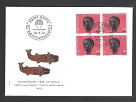 CH FDC Pro Patria  Viereblock 1973