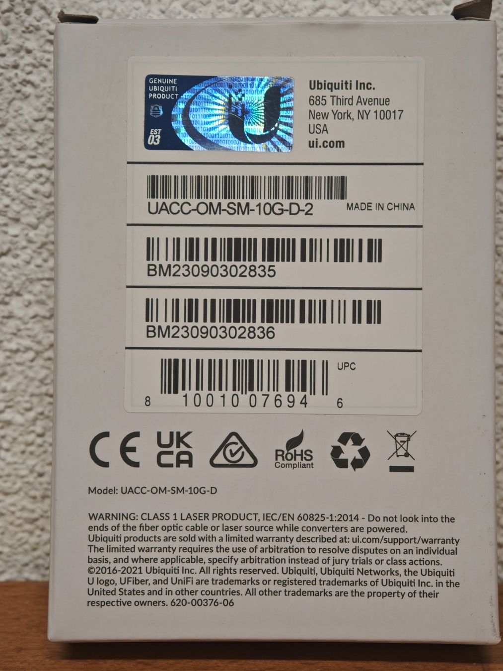Ubiquiti Unità & Adattatore: Ubiquiti Single-Mode Optical Module Paar – Nuovo e nell'imballaggio originale da Buchs ZH venduto da Sutoris 1