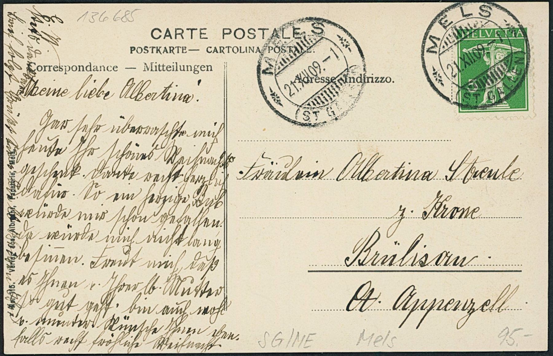 Cartoline postali: SG Mels – Usato da Schindellegi venduto da leecollect 1