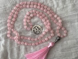 Mala quartz rose