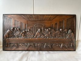 Kupferbild "Das letzte Abendmahl" Relief Wandbild Top!