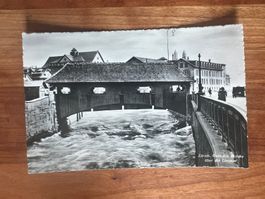 Ansichtskarte  Zürich gedeckte Brücke Limmat ca. 1930  (G16)