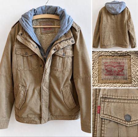 Veste Levi Strauss homme marron avec capuche doublée