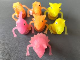 7 Stempel Dino neu rosa gelb orange