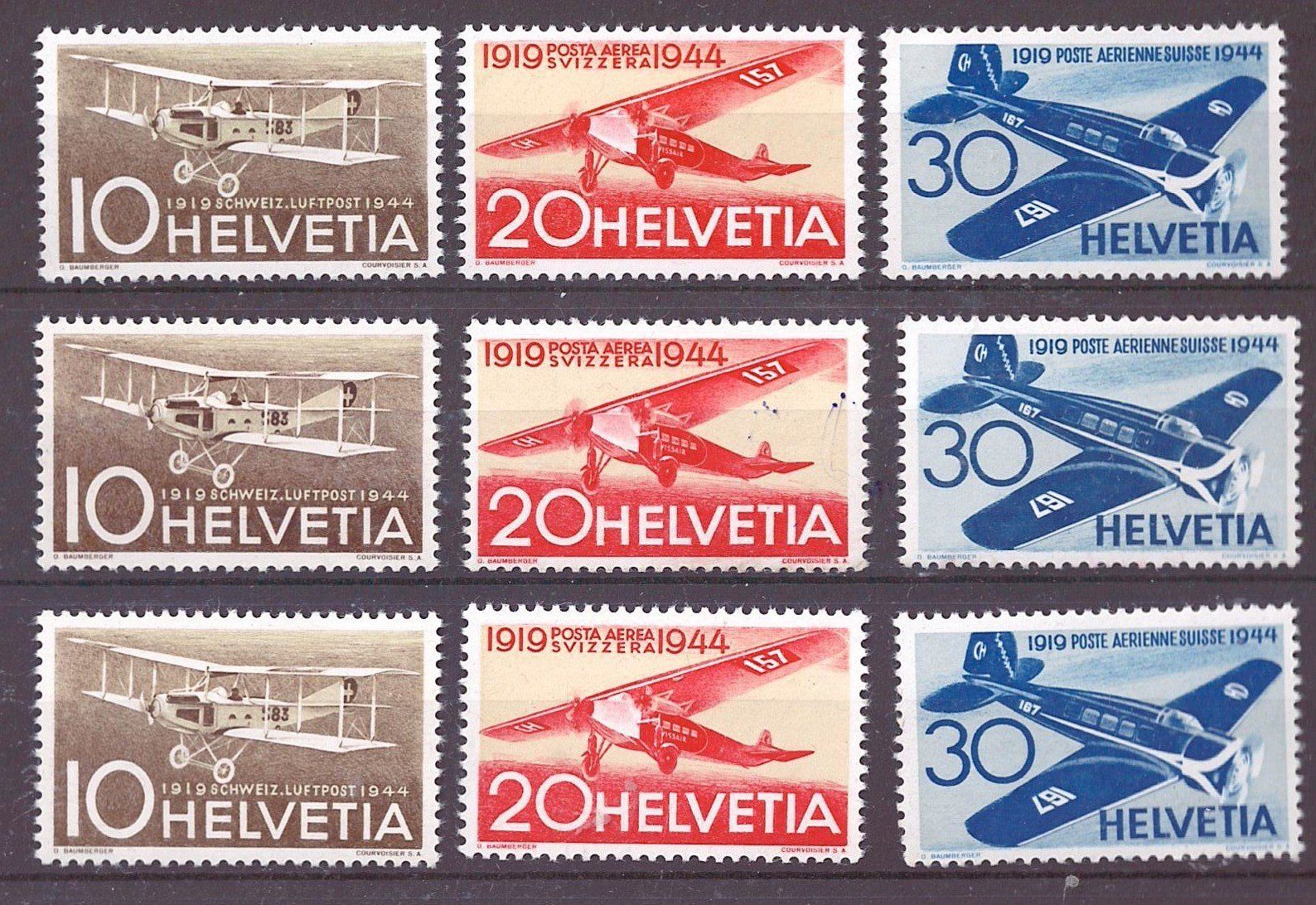 Tous les timbres: # 91 --- FLUGPOST POSTFRISCH – Neuf (Voir description) à Dübendorf par Piero2
