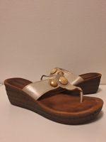 Keilabsatz Sandalen Damen Leder Optik neu
