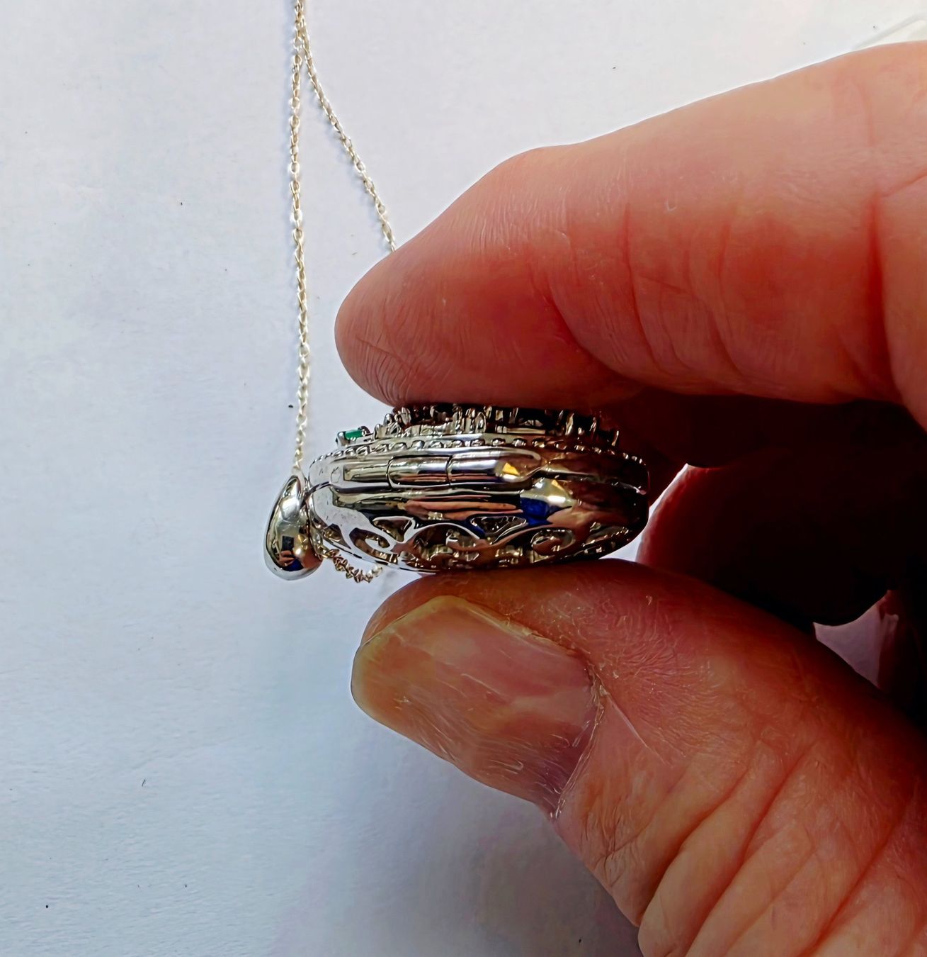 Anhänger: Medaillon Kette Silber mit Smaragden neu – Neu (gemäss Beschreibung) aus Zürich von ben_mn5h 7