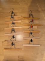 11 Hosenspanner Klemmbügel aus Holz