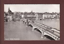 BASEL - Mittlere Rheinbrücke - Tram - 1962