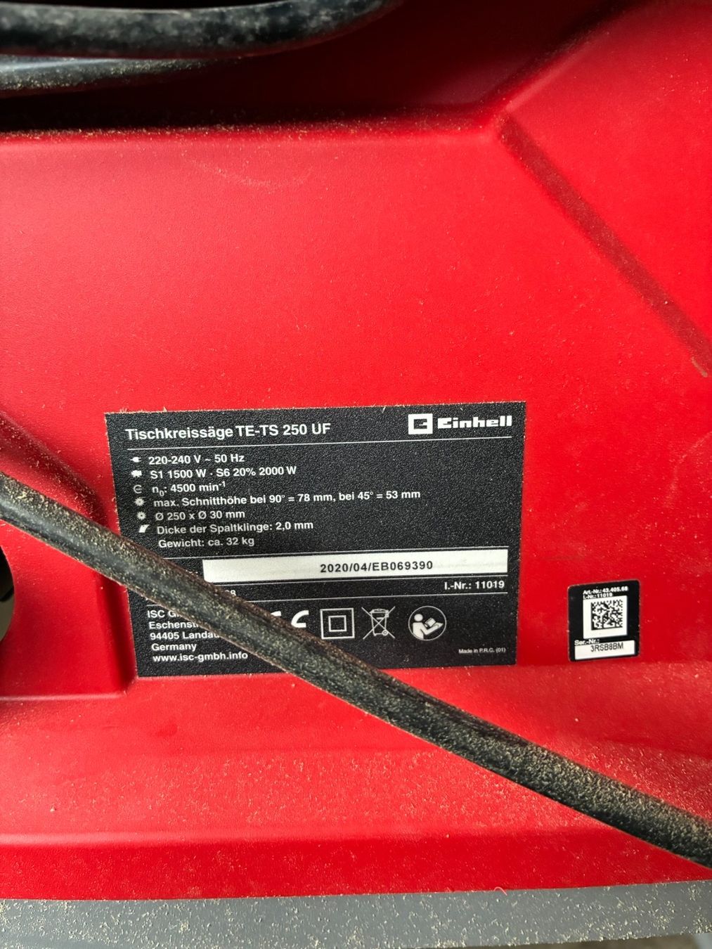 Einhell Sägen: Tischkreissäge von Einhell TE-TS 250 UF – Gebraucht aus Eiken von rudi008 1