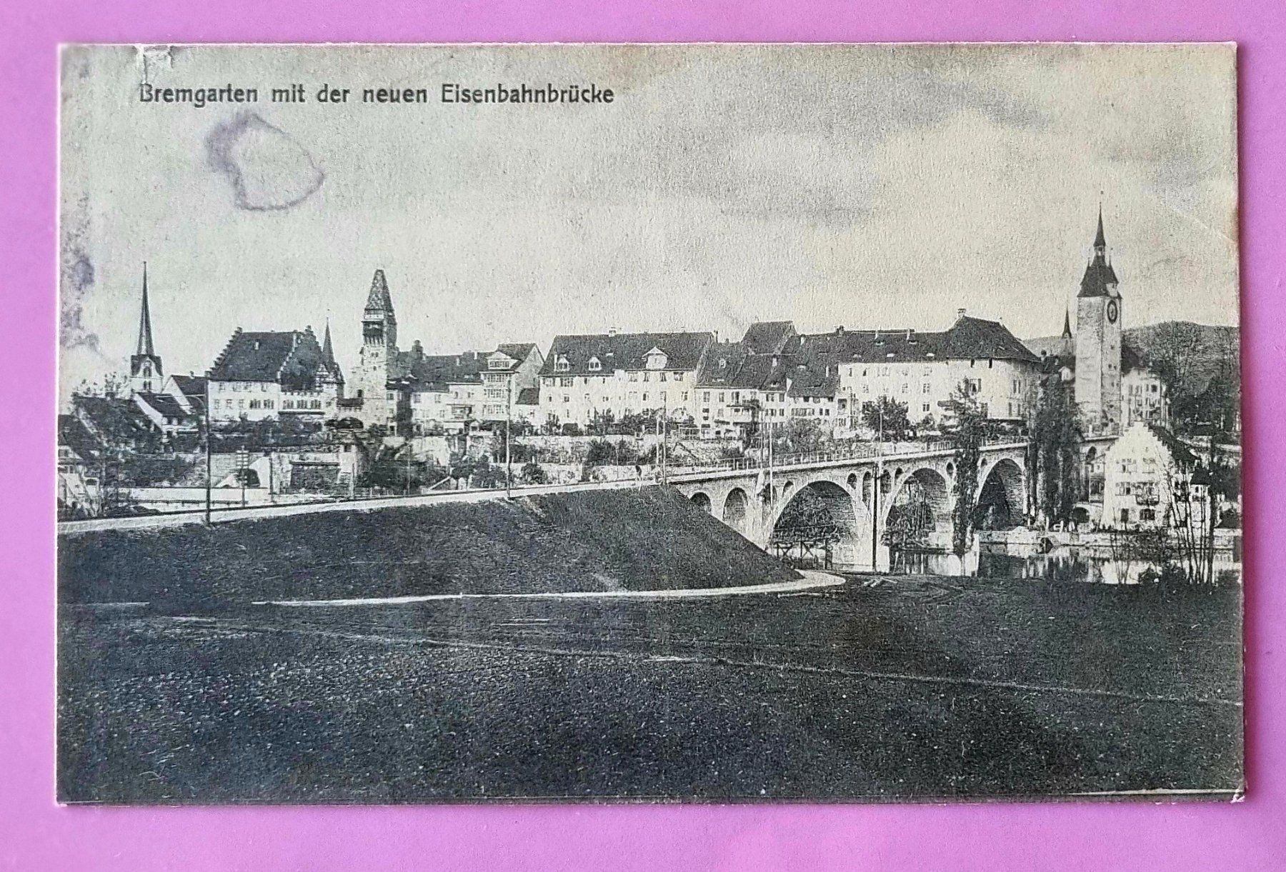 Ansichtskarten: Bremgarten - neue Eisenbahnbrücke - BD-Bahn – Gebraucht aus Rothrist von RROENK