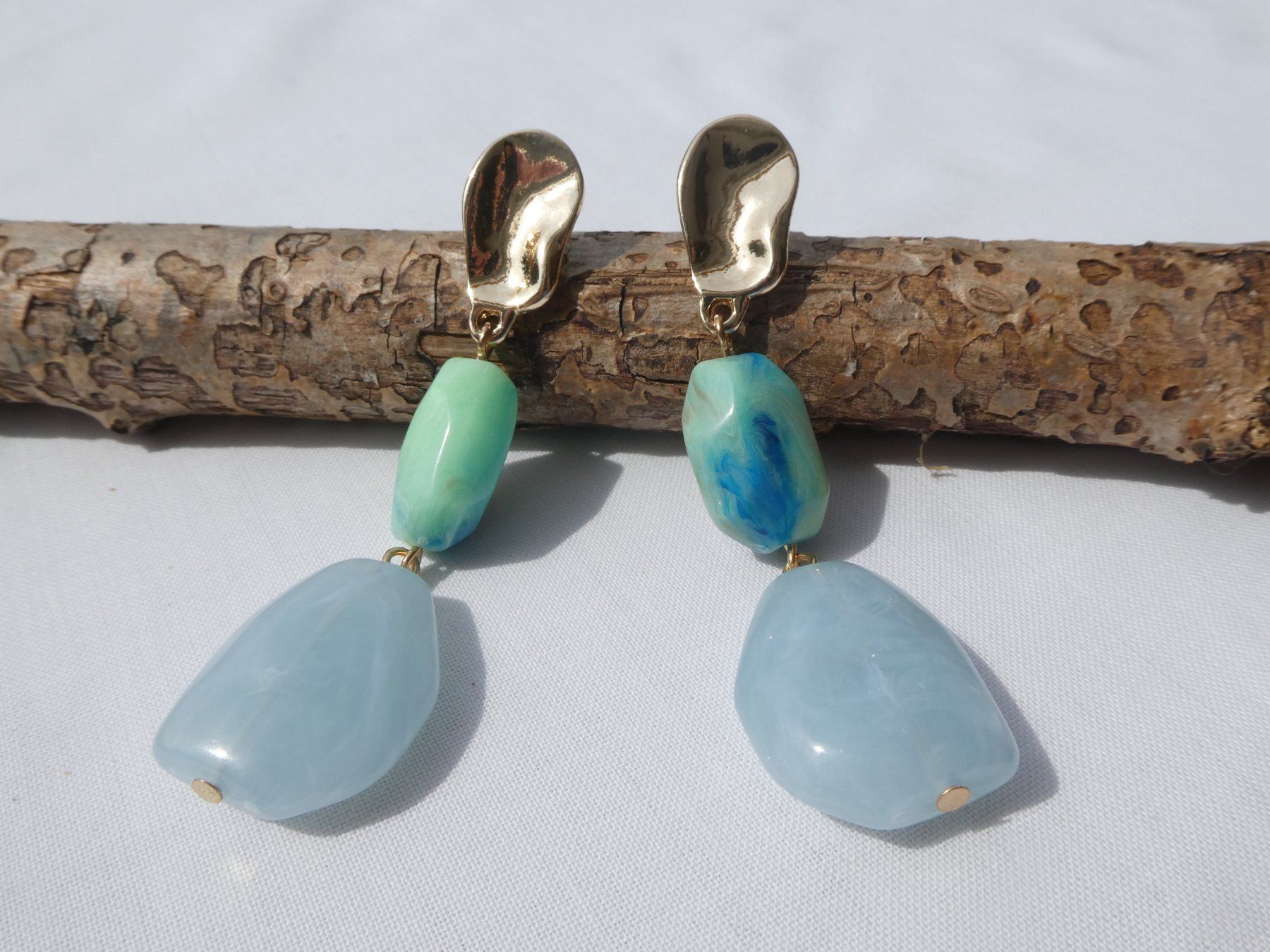 Boucles d'oreille: Hänge-Ohrstecker, Boho-Style, Modeschmuck / NEU – Neuf (Voir description) à Gattikon par kaandooh 2