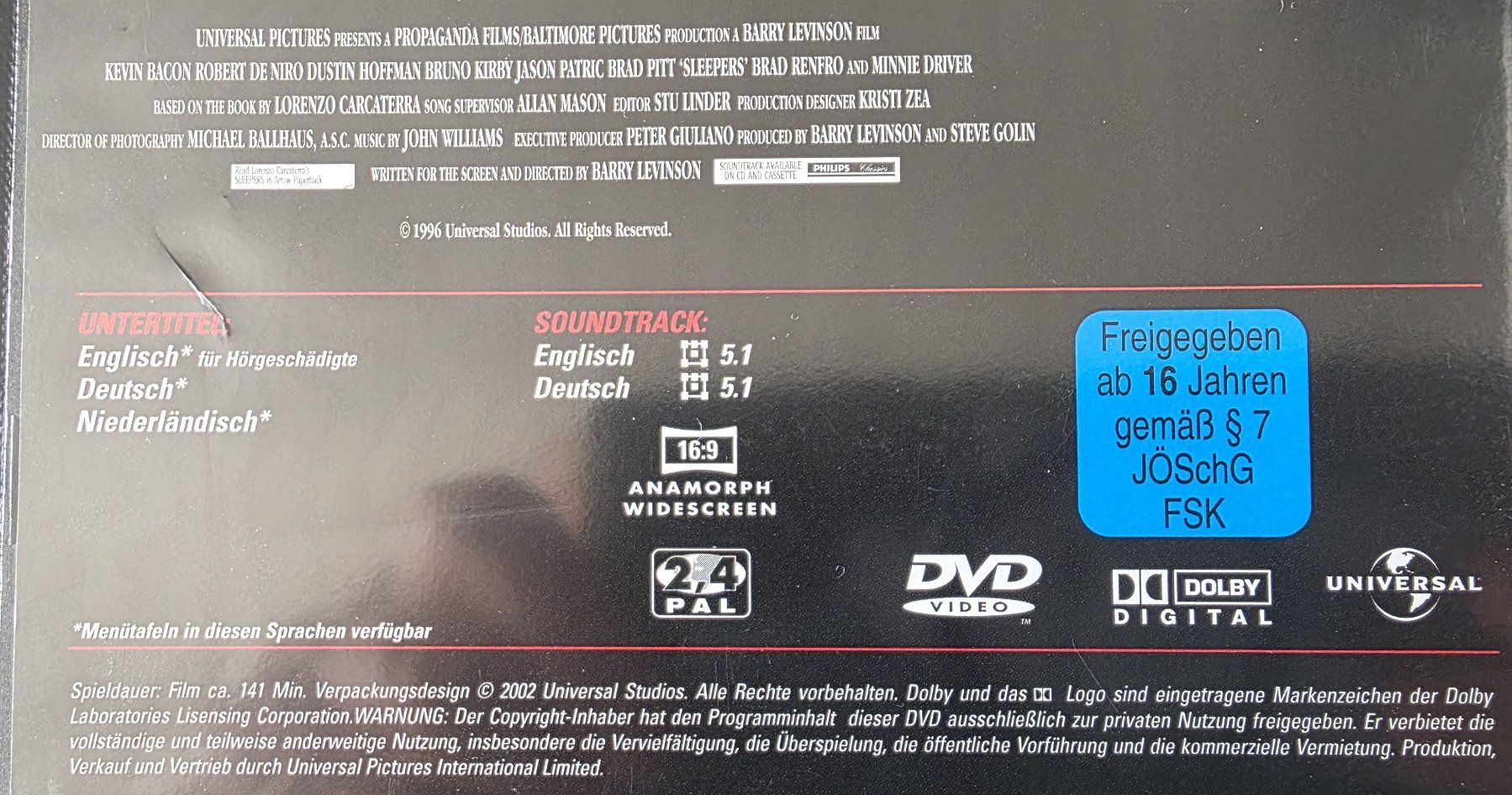 Tutti i DVDs: DVD Sleepers - Robert De Niro – Usato da Oetwil am See venduto da fineli2 1