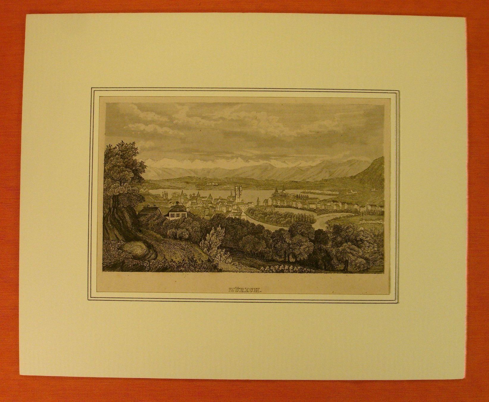 Stiche: ZÜRICH STAHLSTICH UM 1850 – Gebraucht aus Grüningen von Kartensammler 1