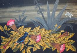 Neue Fundschätze Kunst Textil Kunst Aquarell auf Seide