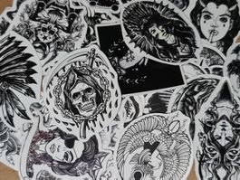 25 Sticker Aufkleber skull gothic tattoo