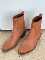 Stiefeletten Cowboy-Style, lederfarben