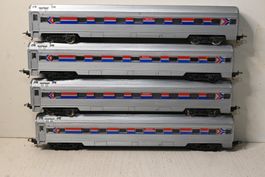 4 Amtrak Personenwagen Modellbahn H0 /DC Lima ohne OVP