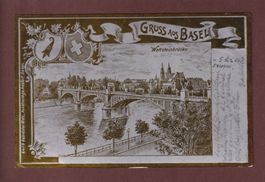 Gruss aus BASEL - Metallischer Effekt - 1900