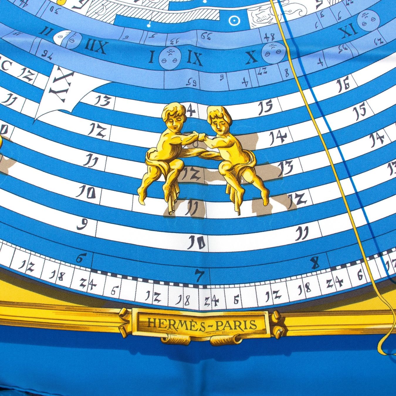 Hermès Foulard & Sciarpe: Hermès Carré "Dies et Hore" blau – Usato da Binningen venduto da Designerlabels 6