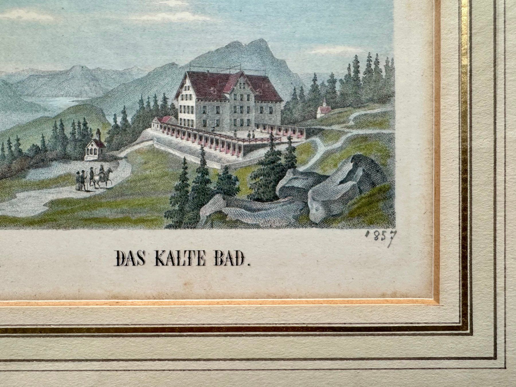 Stiche: Antiker Stich Rigi Kaltbad, Kalte Bad – Gebraucht aus Adligenswil von e17s15 1
