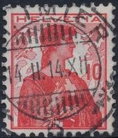 ST. IMIER 14.II.14 - Vollstempel auf Helvetia Brustbild