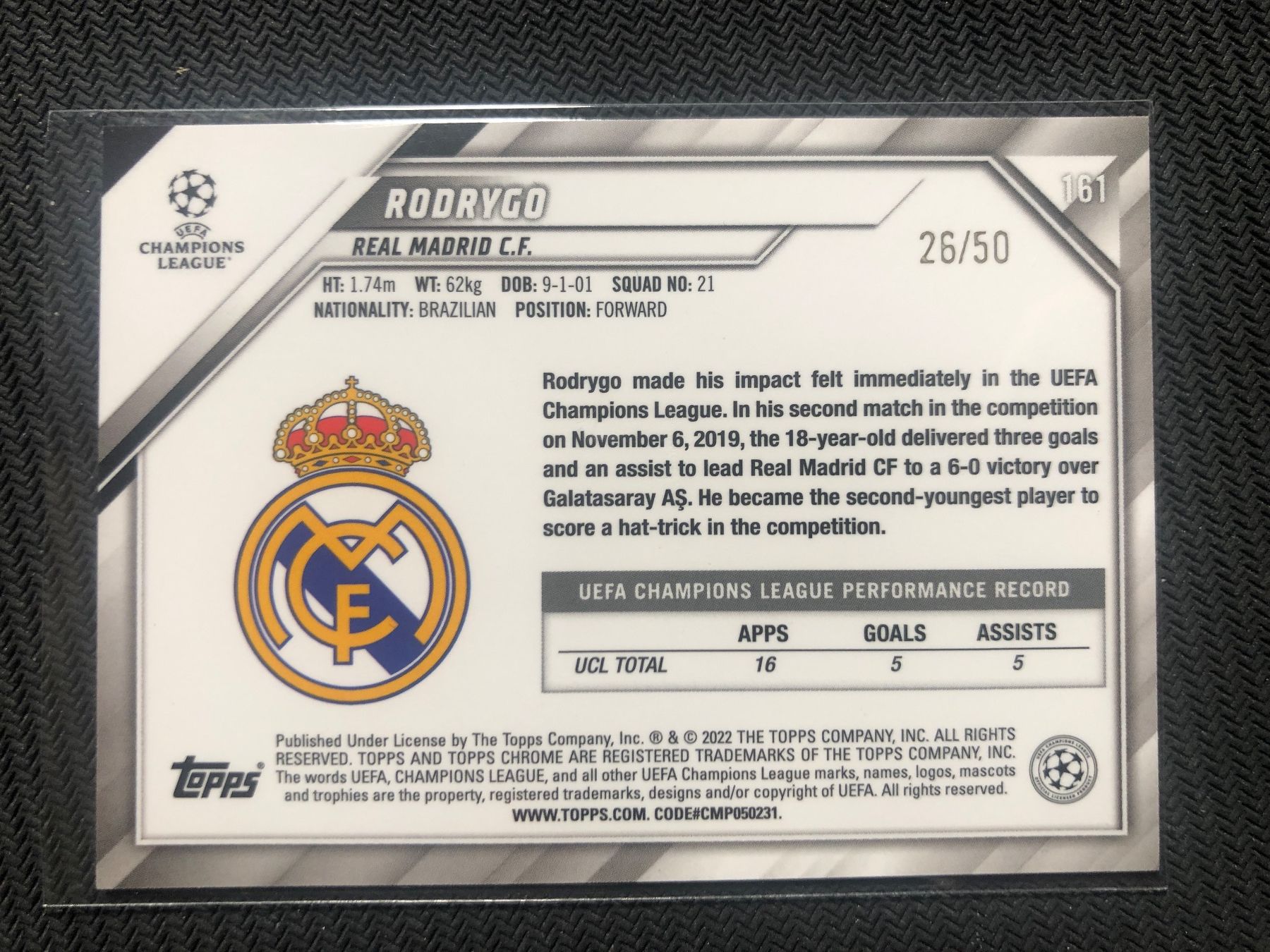 Topps Carte collezionabili: Topps Chrome Rodrygo Real Madrid /50 – Usato da Wangenried venduto da Garagara 1