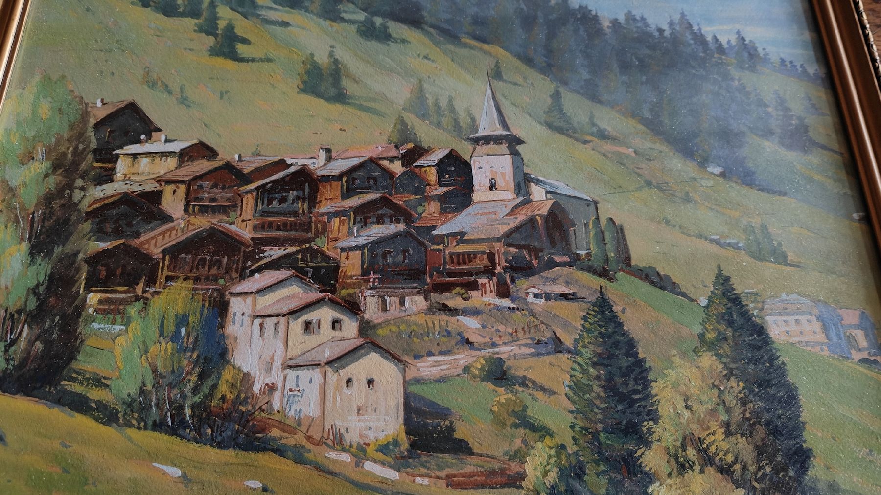 Gemälde: Grimentz aquarelle gouachée – Gebraucht aus Meyrin von olico01