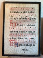gerahmten Blatt aus einem Antiphonary, einem dekorierten Man