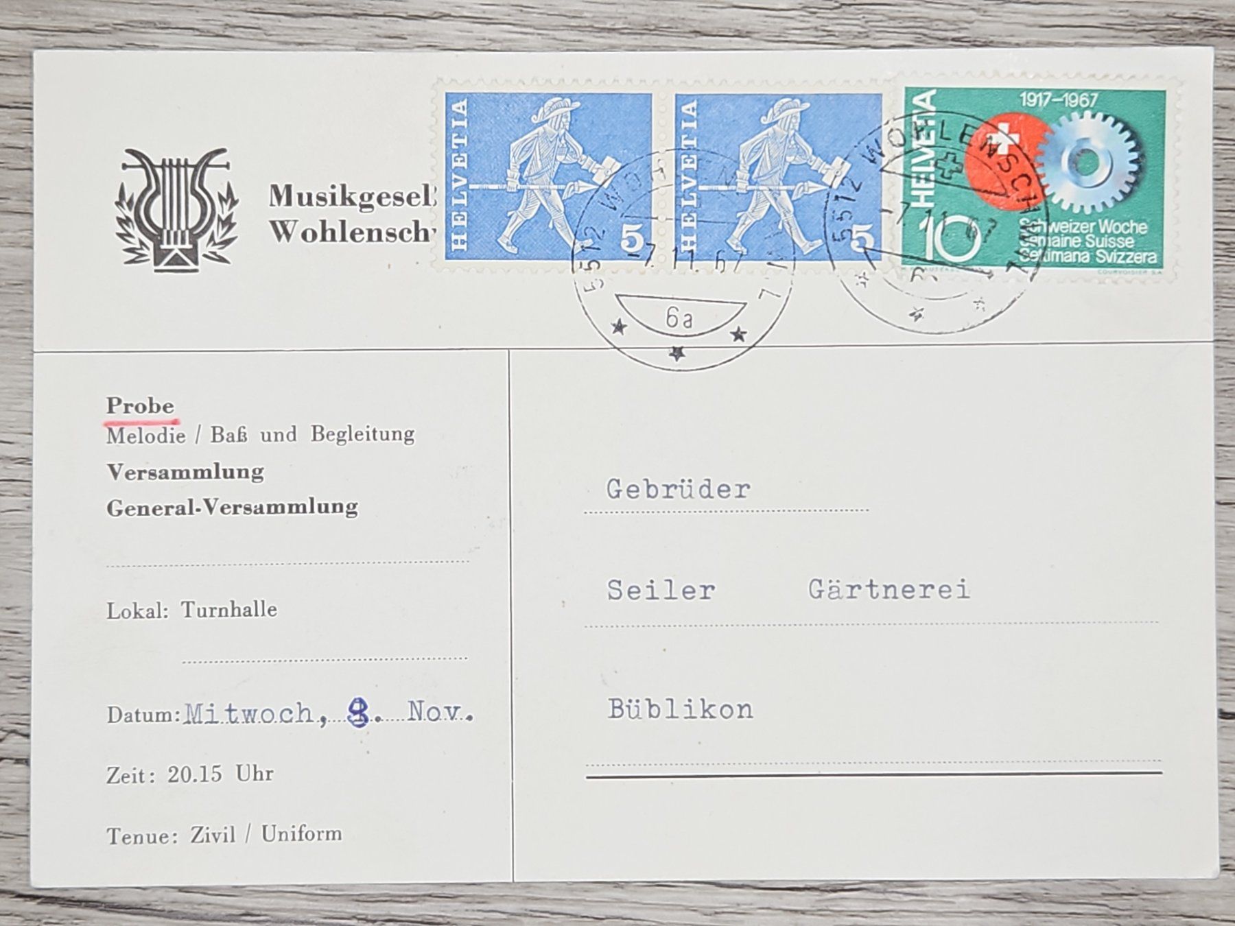Tutti i francobolli: CL16 Carte Postale + Timbre Suisse 1967 – Usato da Cousset venduto da Patrick_Collections