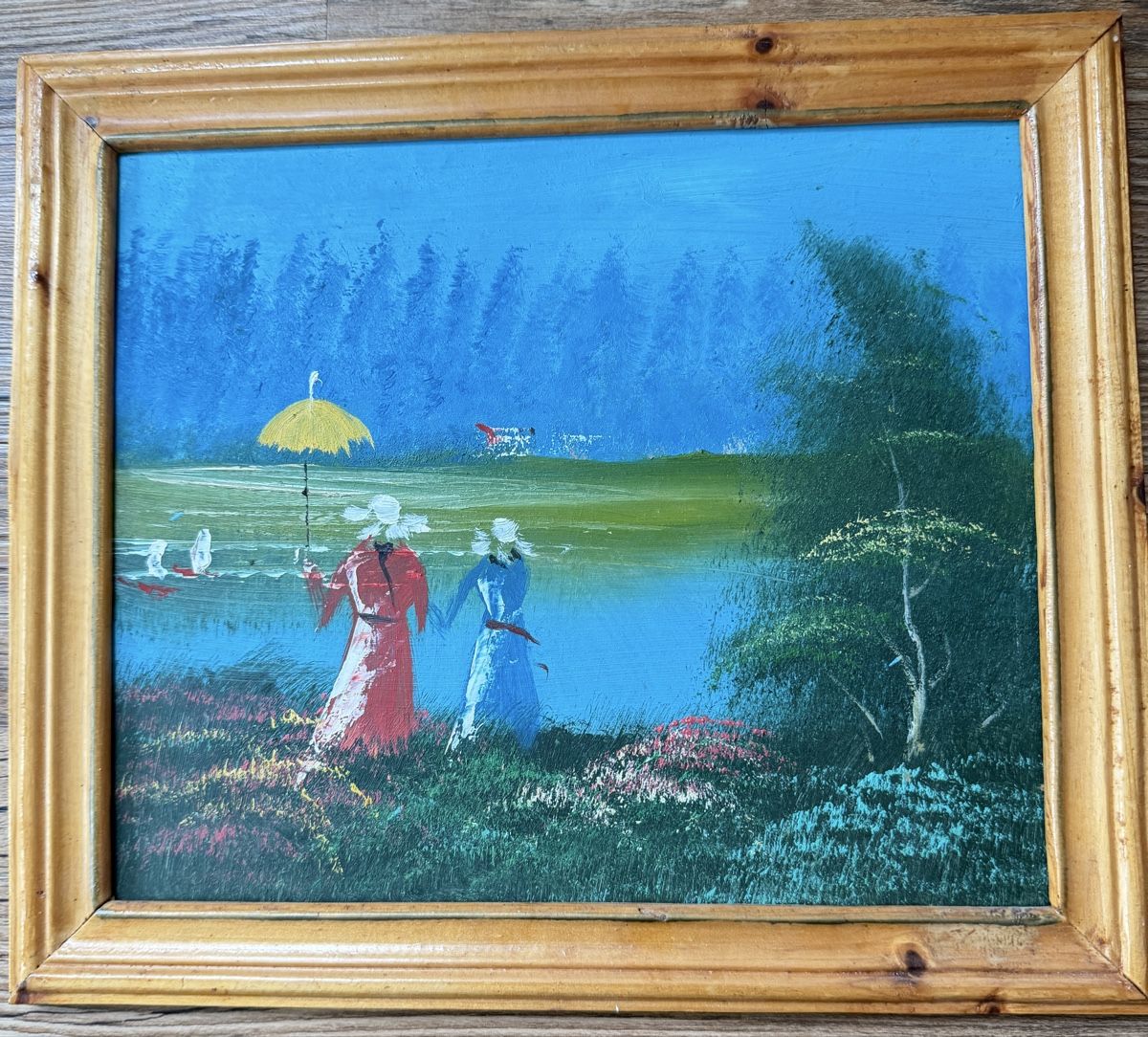 Gemälde: Dekoratives Ölgemälde "Sommerlicher Spaziergang" – Gebraucht aus Neuhausen von VintageLove