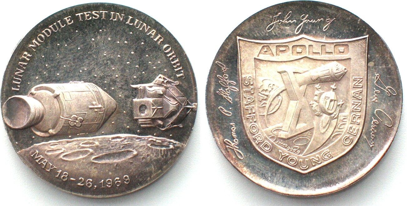 Medaglie: APOLLO 10 - LUNAR MODULE TEST IN LUNAR ORBIT 1969 Silber PP – Usato da Riehen venduto da sesambestcoins2004