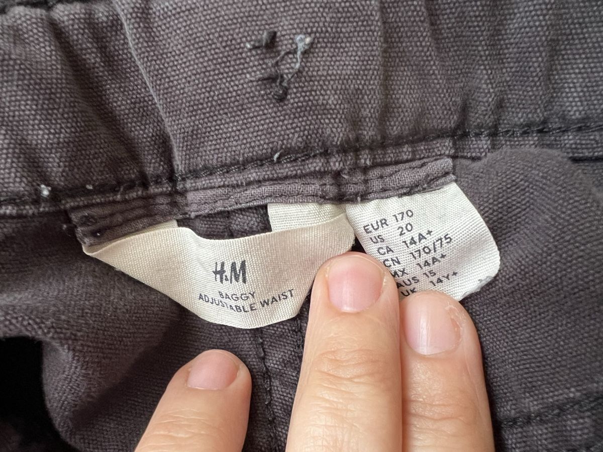 H&M Pantaloni: Baggy Hose gr. 170 Adjustable Waist, Anthrazit farbe, – Usato da Triesen venduto da bubita 5