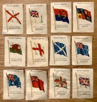 30er -12 BRITISH EMPIRE Flaggen Seide Sammelbilder England