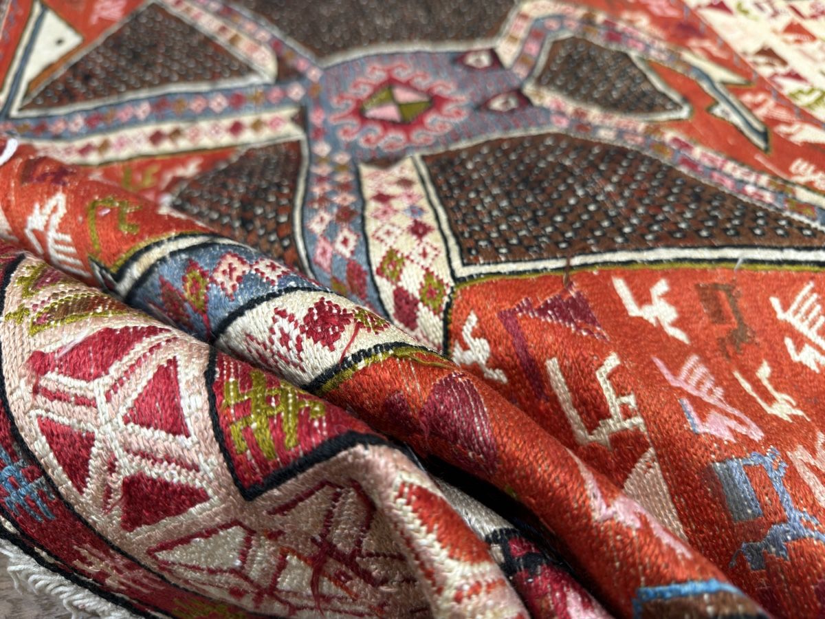 Tappeti: Seidenteppich Shasavan Soumak - Seltenes Muster Handmade – Usato da Bennau venduto da Mayer_Carpets 3